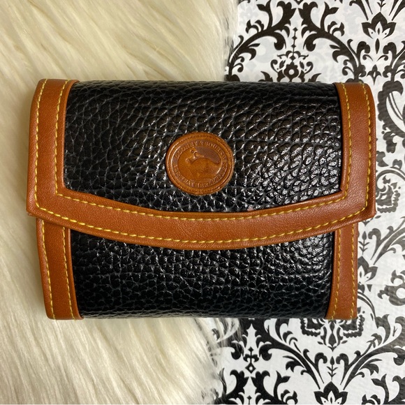 VINTAGE Dooney & Bourke : all weather leather satchel handbag & matching wallet - Picture 9 of 16